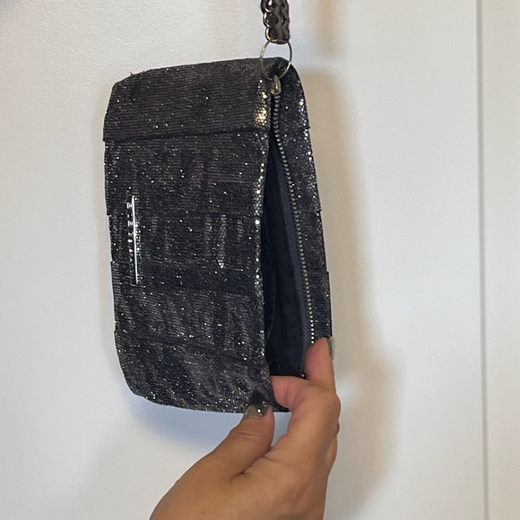 100 % Authentic BCBG Generation Cotton  Silver PURSE - Picture 6 of 8